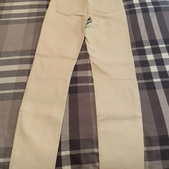 NWT Size 0 Ralph Lauren Creamy Leather Pants - Picture 2 of 5